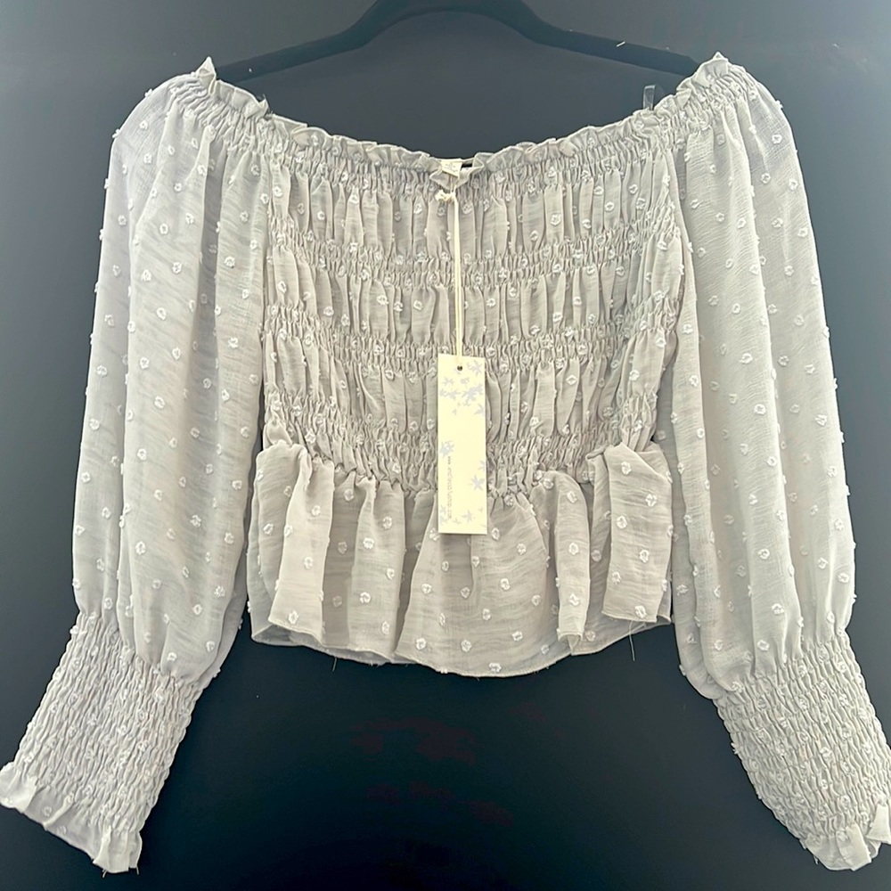 Endless Blu light blu crop top blouse